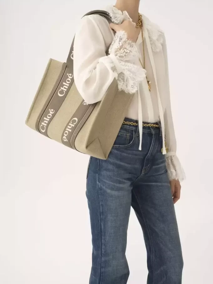 Woody tote bag in linen