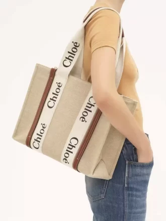 Woody tote bag in linen