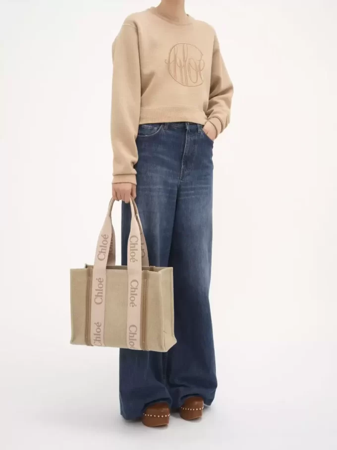 Woody tote bag in linen