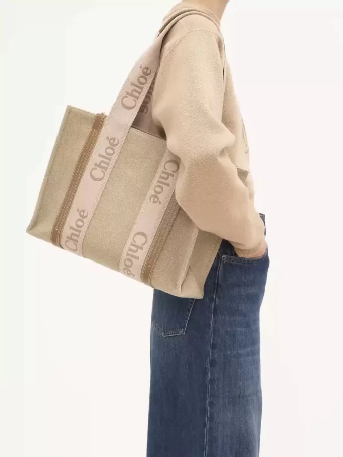 Woody tote bag in linen
