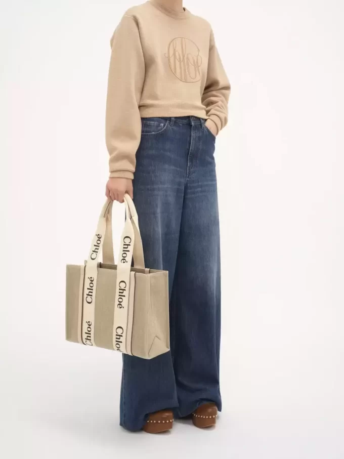 Woody tote bag in linen